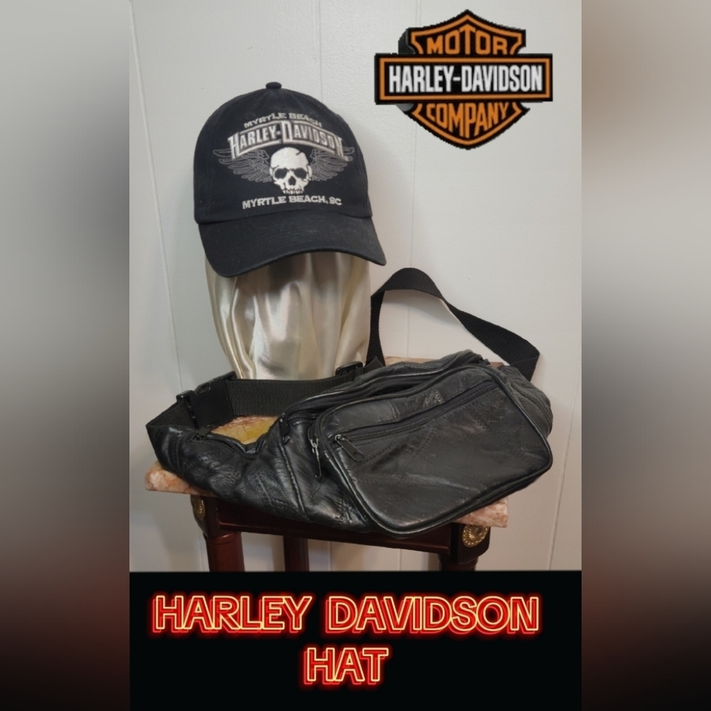 Harley-Davidson Hat, Random Black Belt Bag